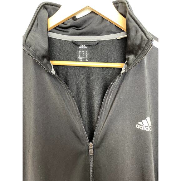 Adidas Mens Track Full Zip Jacket Black Large - Picture 2 of 9